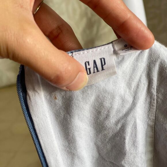 GAP Blue Denim Mini Dress Lightweight Lined Back Zip Excellent Condition Size 0 - Picture 6 of 6